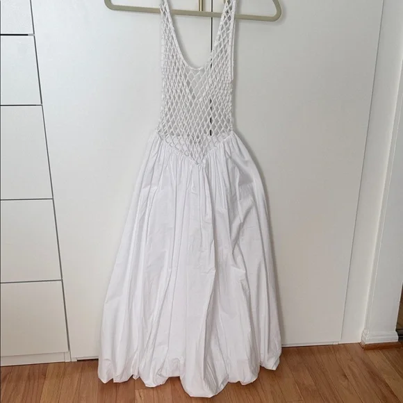 Zara White Backless Netted Dress - Picture 5 of 11